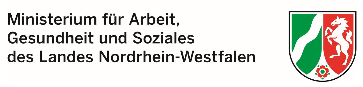 Ministerium für Arbeit, Gesundheit und Soziales des Landes Nordrhein-Westfalen (Schriftzug und Logo)